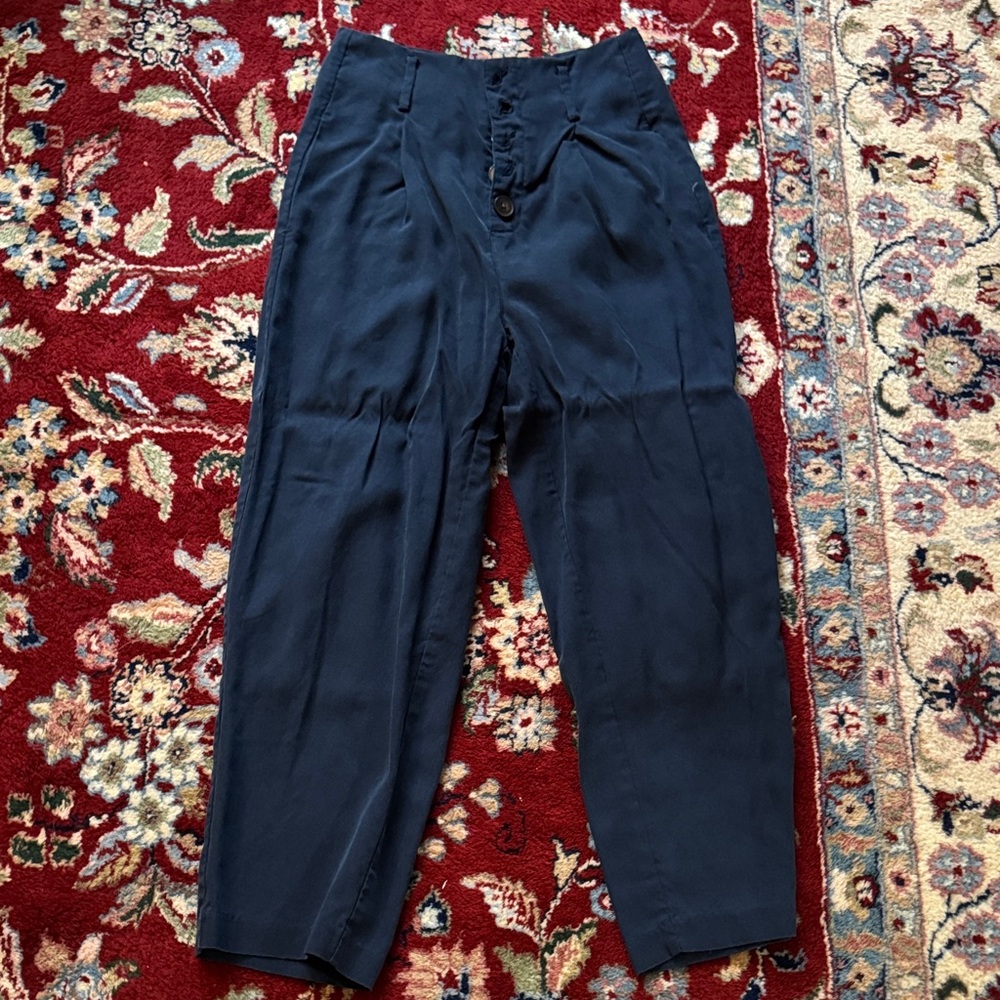 Frank & Oak Navy Straight Leg Pants